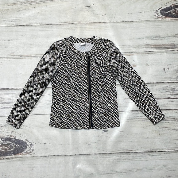 CAbi Jacket Cliffside Moto Zip Printed Blazer Black Pink Style 5099 Size Medium - Picture 7 of 11